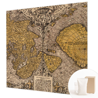Non-woven photo wallpaper with a historical cartography motif