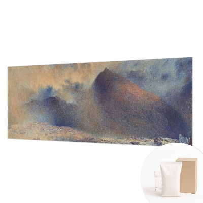 Decorative wall mural for living room with a mountain landscape design