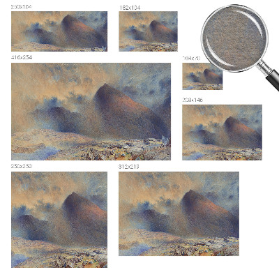 Decorative wall mural for living room with a mountain landscape design