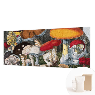 Wallpaper mural featuring a botanical mushroom pattern