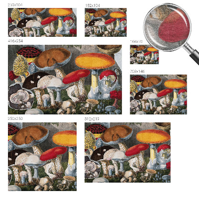 Wallpaper mural featuring a botanical mushroom pattern
