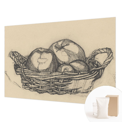 Wall mural with a fruit basket motif