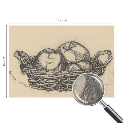 Wall mural with a fruit basket motif