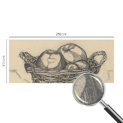 Wall mural with a fruit basket motif