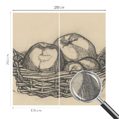 Wall mural with a fruit basket motif