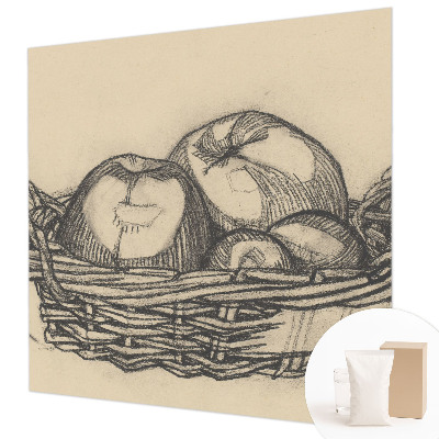 Wall mural with a fruit basket motif