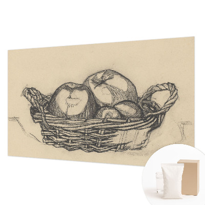 Wall mural with a fruit basket motif