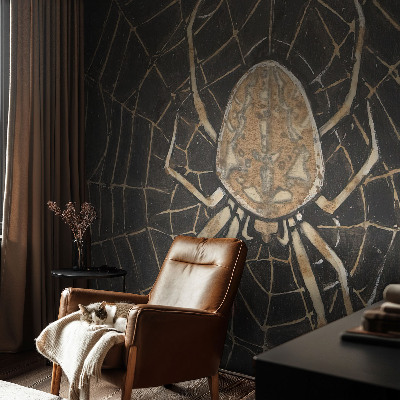 Photo wallpaper with a spider web design
