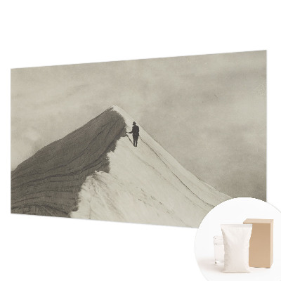 Photo wall mural showing a lone climber