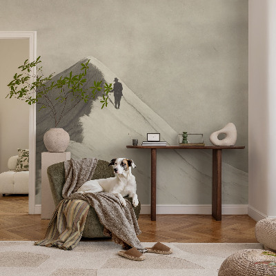 Photo wall mural showing a lone climber