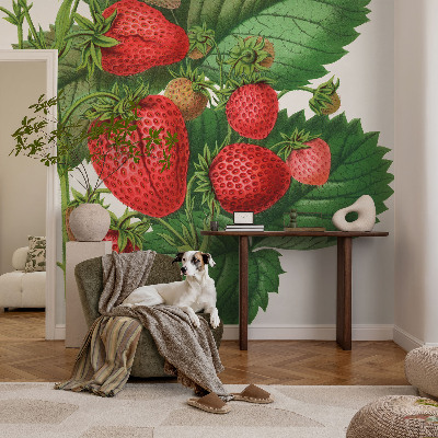 Wall mural for living room with a summer fruits motif