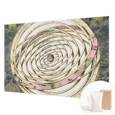 Bedroom wall mural wallpaper with a cosmic spiral design