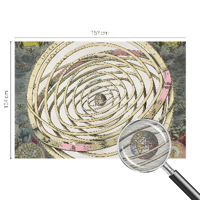 Bedroom wall mural wallpaper with a cosmic spiral design