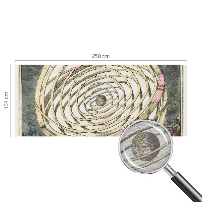 Bedroom wall mural wallpaper with a cosmic spiral design