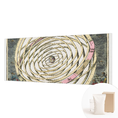 Bedroom wall mural wallpaper with a cosmic spiral design