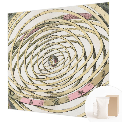 Bedroom wall mural wallpaper with a cosmic spiral design