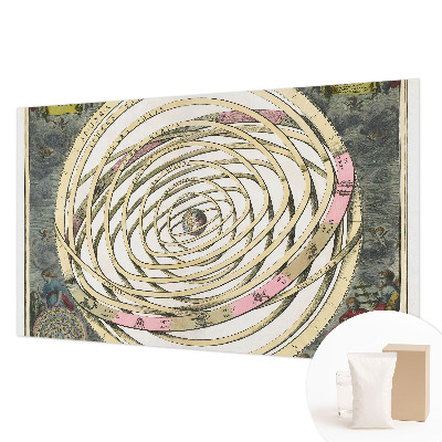 Bedroom wall mural wallpaper with a cosmic spiral design