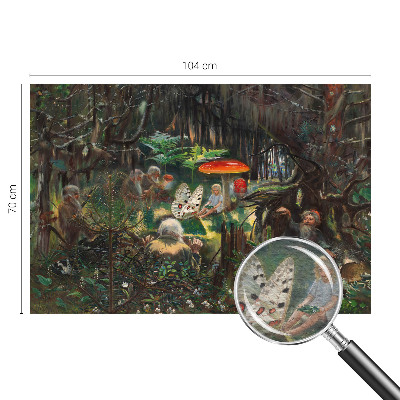 Wallpaper mural for living room with a fairytale forest design