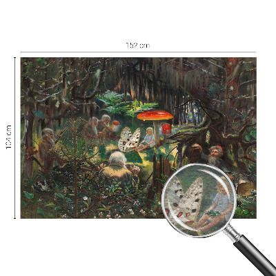 Wallpaper mural for living room with a fairytale forest design