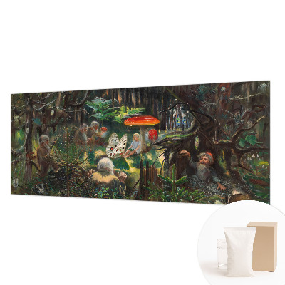 Wallpaper mural for living room with a fairytale forest design