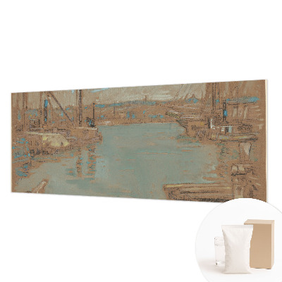 Large wall mural wallpaper featuring port views