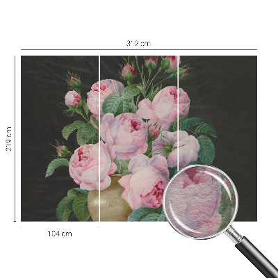 Modern wall mural for living room with a floral design