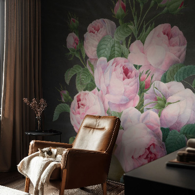 Modern wall mural for living room Floral elegance