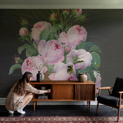 Modern wall mural for living room Floral elegance
