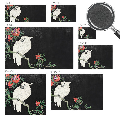 Custom size wall mural with a pomegranate parrot design