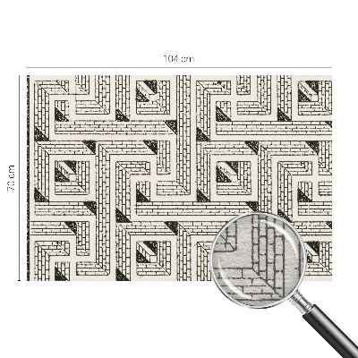 Modern wall mural for bedroom with a brick maze design