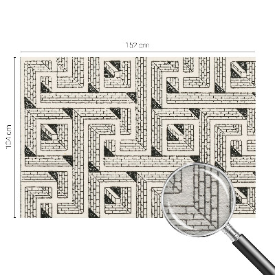 Modern wall mural for bedroom with a brick maze design