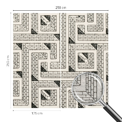 Modern wall mural for bedroom with a brick maze design