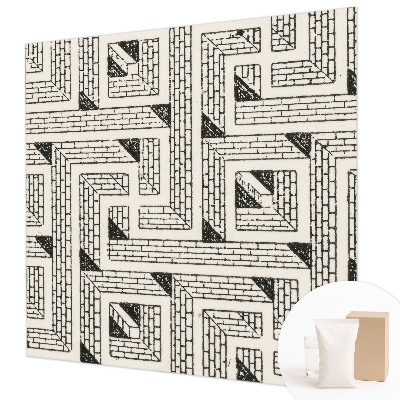 Modern wall mural for bedroom with a brick maze design
