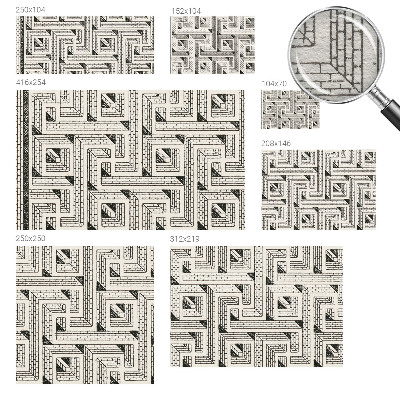 Modern wall mural for bedroom with a brick maze design