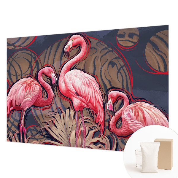 Premium wall mural for bedroom with a pink flamingo design