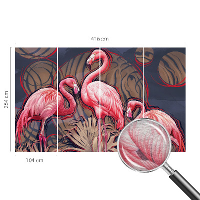 Premium wall mural for bedroom with a pink flamingo design