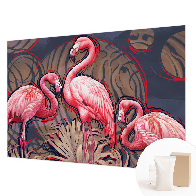 Premium wall mural for bedroom Pink flamingos