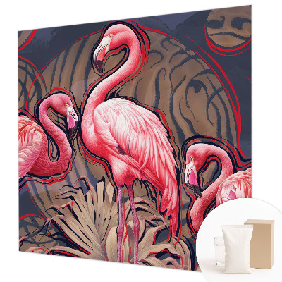 Premium wall mural for bedroom Pink flamingos