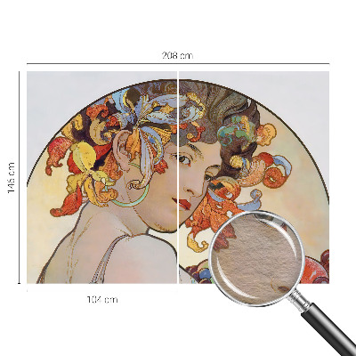 Premium photo wallpaper with a colorful Art Nouveau motif