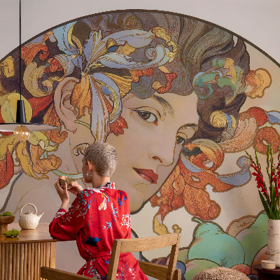 Premium photo wallpaper with a colorful Art Nouveau motif