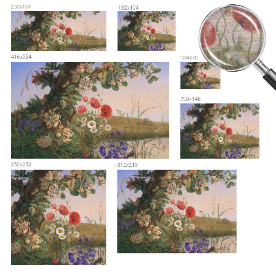 Non-woven wall mural with a floral idyll design