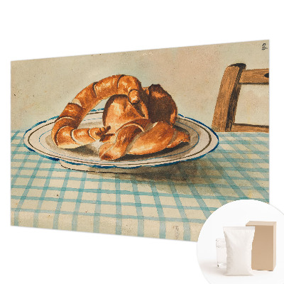 Wall mural with a kitchen baked goods design
