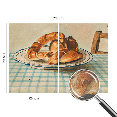 Wall mural with a kitchen baked goods design