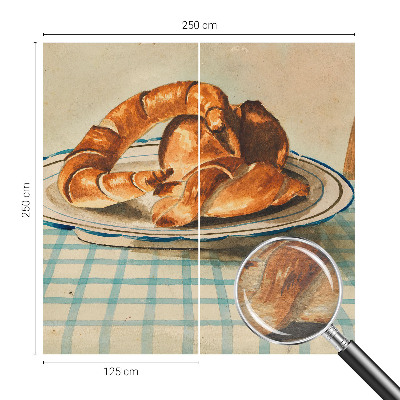 Wall mural with a kitchen baked goods design