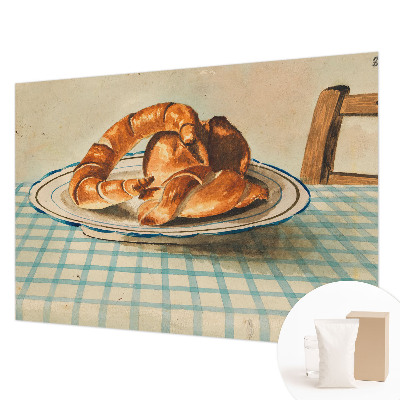 Wall mural with a kitchen baked goods design