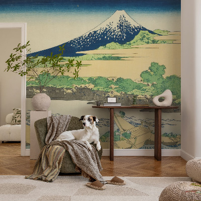 Bedroom wall mural wallpaper with a mountain panorama design