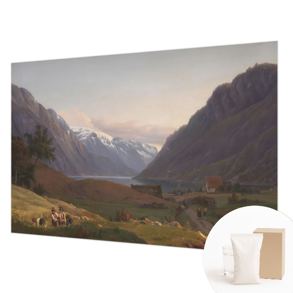 Wall mural for bedroom featuring a mountain panorama