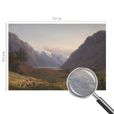 Wall mural for bedroom featuring a mountain panorama