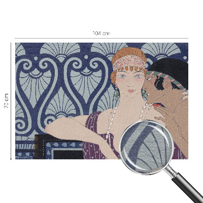Modern wall mural featuring an artistic depiction of a couple