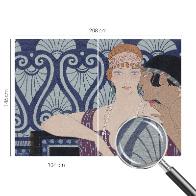 Modern wall mural featuring an artistic depiction of a couple